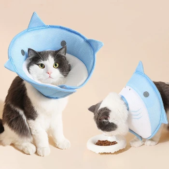 Новый Конус Для Домашних Животных E-Collar Recovery Cone Регулируемые Хлопчатобумажные Смеси Для Восстановления Шеи С Принтом Кошки И Собаки Elizabeth Circle Pet Protection Collar